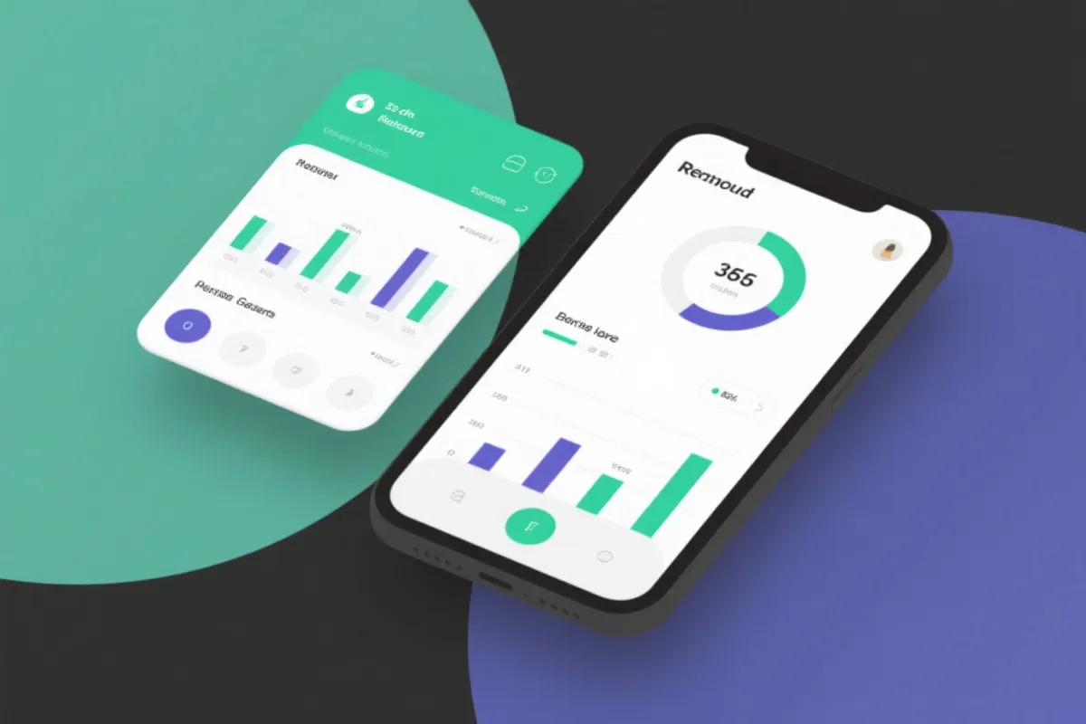 移动端结果查询与数据图表界面示意图